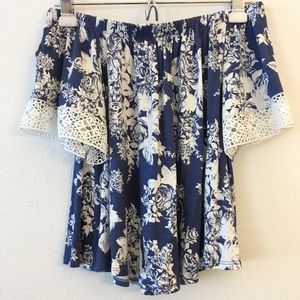 ‼️SOLD‼️ Floral off the shoulder top